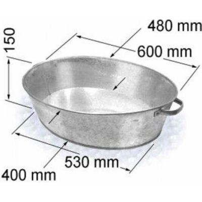 Pozinkovaná vana, 27 l, 60 x 48 x 15 cm – Hledejceny.cz
