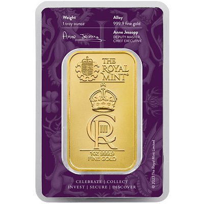 The Royal Mint zlatý slitek Celebration Oslava korunovace Jeho Veličenstva Karla III 1 oz