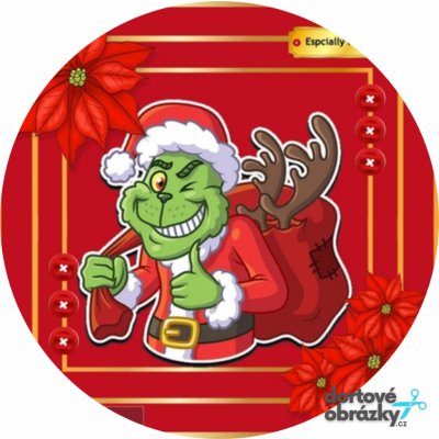 Jedlý tisk GRINCH - VÁNOCE ● materiál: JEDLÝ PAPÍR Ⓜ️, ● velikost: kruh 12 cm - PROMO akce bez cupcakes ☝ – Zboží Mobilmania