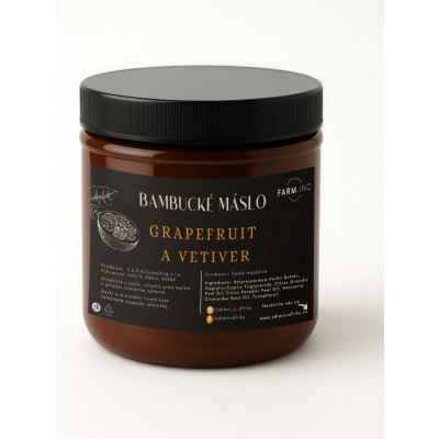 Farm.inc Grapefruit a Vetiver Šlehané bambucké máslo 500 ml – Zboží Dáma