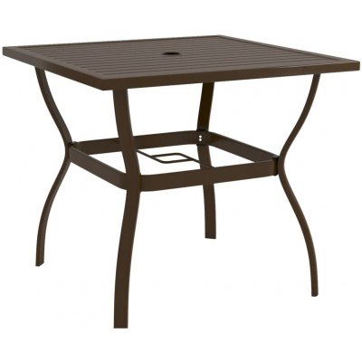OMAXI 114148 Zahradní stůl hnědý 81,5 x 81,5 x 72 cm ocel – Hledejceny.cz