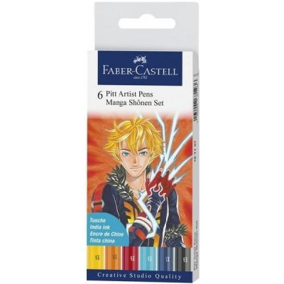 Faber-Castell 6715 Shojo popisovač Pitt Artist Pen Manga 6 ks – Zboží Mobilmania