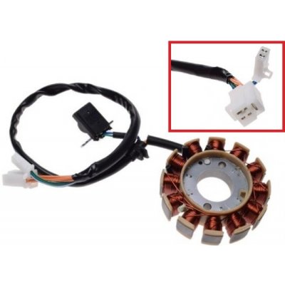 stator zapalování 12 cívek/ 2 konektory / 5 kabelů 152QMI-E4 GY6 125-150 EURO 4 – Zboží Mobilmania