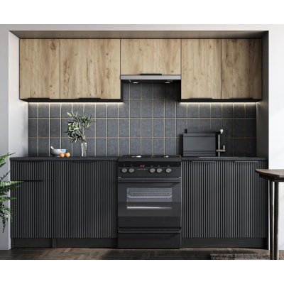 Halmar EMMA kuchyně 240 dub artisan/carbon – Zbozi.Blesk.cz