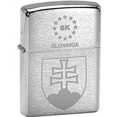 Zippo benzínový z s motivem Slovenské Republiky pochromovaný – Zboží Mobilmania