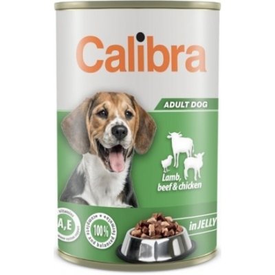 Calibra Dog konz. jehněčí+hovězí+kuřecí v želé 1240 g