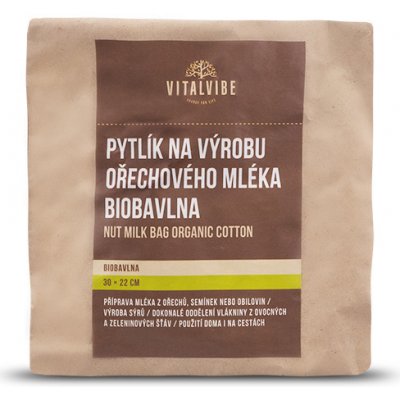 Vitalvibe Pytlík na výrobu ořechového mléka biobavlna – Zbozi.Blesk.cz