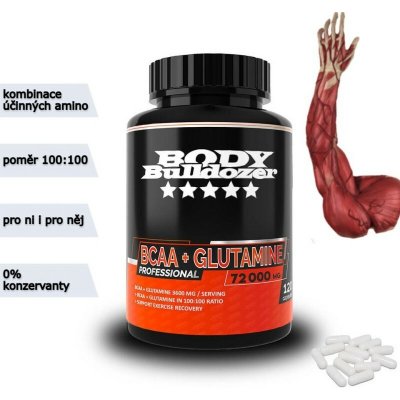 BodyBulldozer BCAA + Glutamine Professional 120 kapslí – Hledejceny.cz