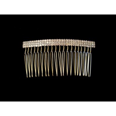 Kovový hřebínek do vlasů se štrasovými kamínky zlatá – Zboží Dáma