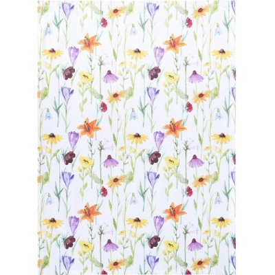 SCANquilt utěrka FLORA letní květy bílopestrá 50 x 70 cm – Sleviste.cz