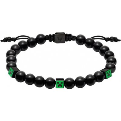 Fossil Černý korálkový náramek Minecraft x Fossil JFC04861001 – Hledejceny.cz