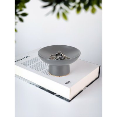 DESS Craft Studio Serene – dekorační miska na noze – Elegantní doplněk do vašeho interiéru Barva: 9 - Perleťově šedá – Sleviste.cz