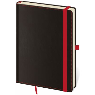 Helma 365, Tečkovaný zápisník Black Red L A5 (čtverečkovaný) – Zboží Dáma