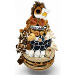 BabyDort třípatrový plenkový dort pro miminko neutral SAFARI – Zboží Dáma