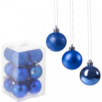 SPRINGOS Vánoční baňky modré mix 6cm sada 12ks – Sleviste.cz