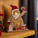 Haushalt International LED Dřevěný kalendář Santa š 19,5 × h 6 × v 25 cm – Hledejceny.cz