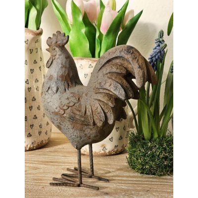 Hnědá antik dekorace kohout - 19*9*24 cm – Hledejceny.cz