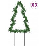 vidaXL Vánoční světelné dekorace s hroty 3ks Stromek 50 LED diod 30 cm – Hledejceny.cz