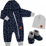 Baby Nellys Kojenecký teplákový overal pírka Nature Jeans – Hledejceny.cz