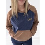 Dámská mikina hoodie NAVY BEIGE LUX Velikost: S – Sleviste.cz