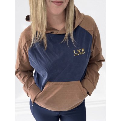 Dámská mikina hoodie NAVY BEIGE LUX Velikost: S – Sleviste.cz