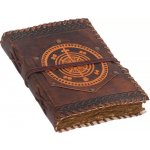 Lord of Battles Kožený zápisník s patinovaným papírem a symbolem kompasu – Zboží Živě