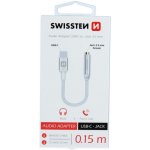 Swissten Audio Adaptér Usb-C/Jack (Samice) 0,15m, stříbrný