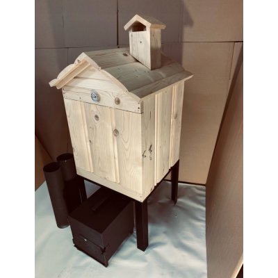 JUMON Dřevěná udírna zahradní 50x50x60 + topeniště dvířka komín 23mm – Zboží Dáma