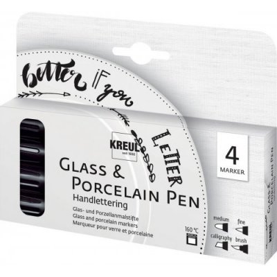 Kreul Sada fixů na porcelán a sklo HANDLETTERING 4 ks – Zboží Dáma