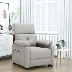 vidaXL Zvedací masážní polohovací křeslo textil 3302983 Hnědá – Zboží Mobilmania
