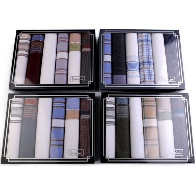 Pánský kapesník / dárková kazeta, 1 náhodný mix barev a vzorů – Zboží Dáma