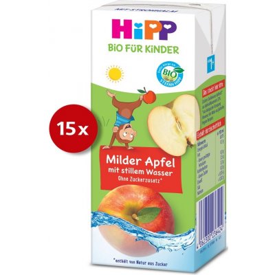 HiPP BIO Nápoj Jemné jablko s neperlivou pramenitou vodou 15 x 200 ml – Hledejceny.cz