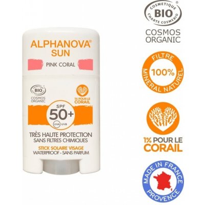 Alphanova BIO opalovací krém v tyčince SPF50 růžový 12 g – Hledejceny.cz