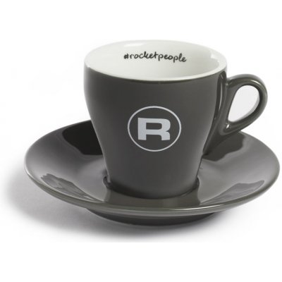 Rocket Espresso šálek s podšálkem #rocketpeople tmavě šedý 180 ml