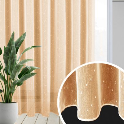 Ervi voálová meruňková záclona s olůvkem prší /Rain – Sleviste.cz