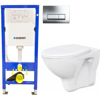 Geberit Duofix tlačítko DELTA51 CHROM WC ARES + SEDÁTKO 458.103.00.1 51CR AR1