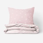 Goldea bavlna povlečení srdíčka na pudrově růžovém s proužky 140x200 70x90 – Zboží Dáma