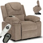 JAKS Fenix Masážní křeslo tmavě béžové manšestr – Zboží Mobilmania