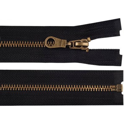 Prima-obchod Staromosazný zip No 5 délka 70 cm bundový, barva 332 černá – Zboží Mobilmania