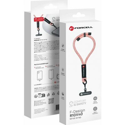 Forcell F-Design R10X40 poutko na telefon na zápěstí – popruh na mobil, růžová – Hledejceny.cz