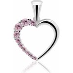 Brilio Silver Romantický stříbrný přívěsek s růžovými zirkony PT42WP – Zboží Mobilmania