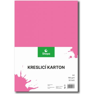 karton kreslící A4 180 g barevný 50 listů růžový – Zbozi.Blesk.cz