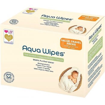 Aqua Wipes Vlhčené ubrousky 12 x 64 ks