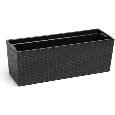 LAMELA Truhlík BEGONIA 560x119x190mm rattan černý – Hledejceny.cz