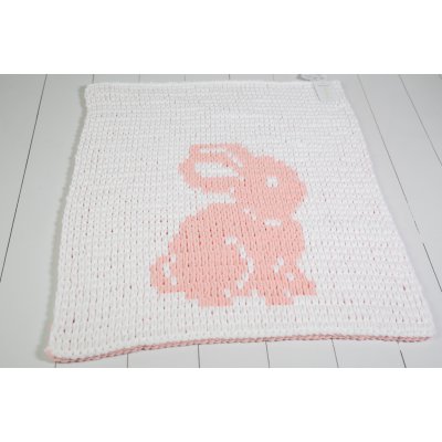 Baby Junior Ručně pletená deka s motivem králíčka – Zboží Mobilmania