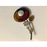 Fashion Jewelry brož květ s perlou 167896