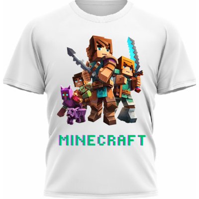 Dětské tričko - Minecraft, Bílá – Zboží Mobilmania