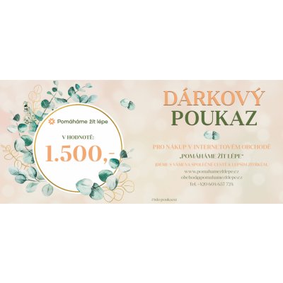 Pomáháme žít lépe Dárková poukázka - hodnota 1.500 CZK – Hledejceny.cz