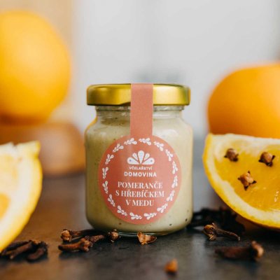 Včelařství Domovina Pomeranče s hřebíčkem v medu 75 g – Zboží Dáma
