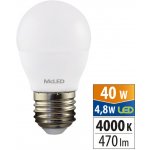 McLED LED žárovka E27 G45 4,8W 40W neutrální bílá 4000K – Hledejceny.cz